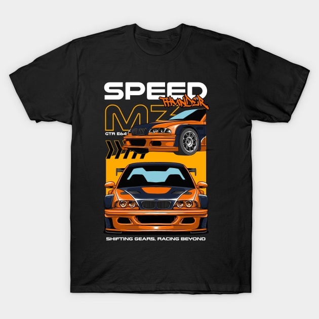 GTR E46 Speed Thunder T-Shirt by Harrisaputra